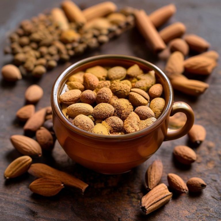 Indian masala chai with healthy snacks